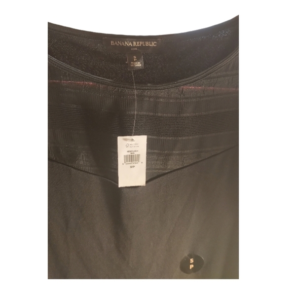 NWT Banana Republic Crepe Top Flutter Sleeve Semi-sheer with Stripes in Black - Picture 10 of 16